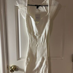 Forever 21 Ivory Ribbed Mini Dress
